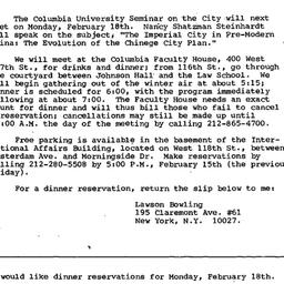 Announcements, 1985-02-18. ...