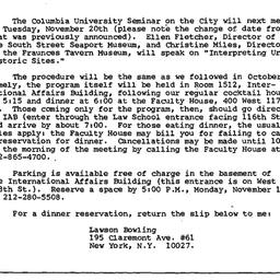 Announcements, 1984-11-20. ...