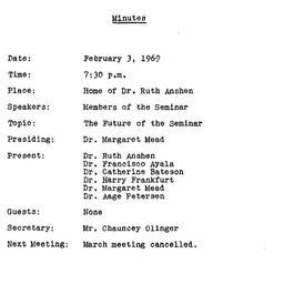 Minutes, 1969-02-03. The Na...