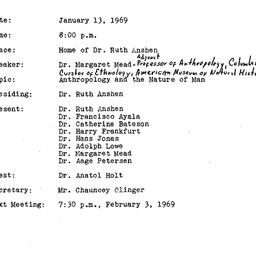 Minutes, 1969-01-13. The Na...