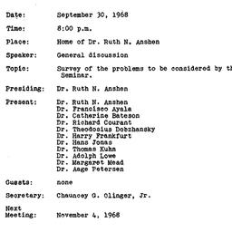 Minutes, 1968-09-30. The Na...