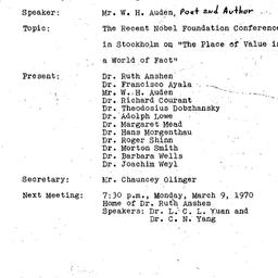 Minutes, 1970-01-15. The Na...