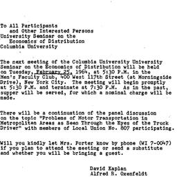 Announcements, 1964-02-19. ...