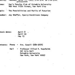 Announcements, 1969-03-11. ...