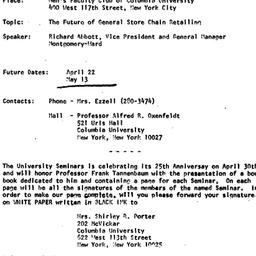 Announcements, 1969-04-08. ...