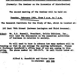 Announcements, 1974-02-12. ...