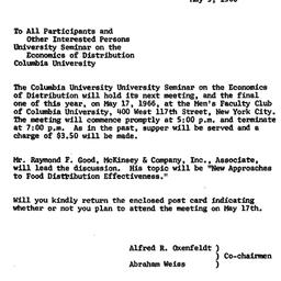 Announcements, 1966-05-09. ...