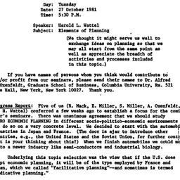 Announcements, 1981-10-15. ...