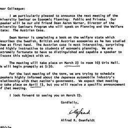 Announcements, 1982-03-10. ...