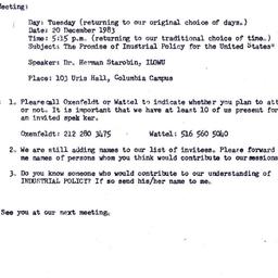 Announcements, 1983-11-23. ...
