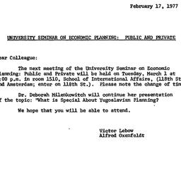 Announcements, 1977-02-17. ...