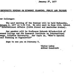Announcements, 1977-01-24. ...