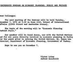 Announcements, 1976-12-01. ...