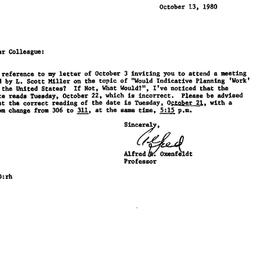 Announcements, 1980-10-13. ...