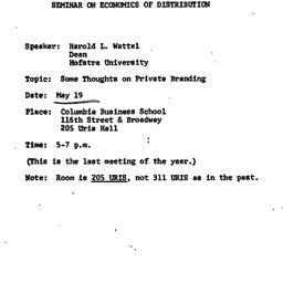 Announcements, 1971-05-19. ...