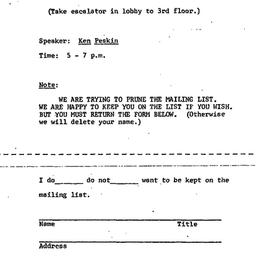 Announcements, 1970-11-18. ...