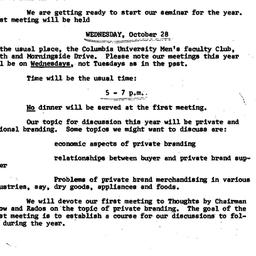 Announcements, 1970-10-12. ...