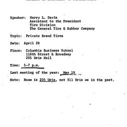 Announcements, 1971-04-28. ...