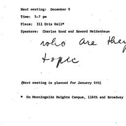 Announcements, 1970-12-09. ...