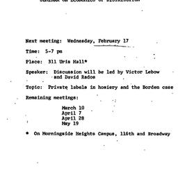 Announcements, 1971-02-17. ...