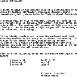 Announcements, 1967-01-04. ...