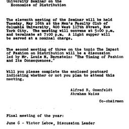 Announcements, 1967-05-08. ...