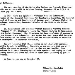 Announcements, 1979-11-15. ...