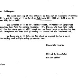 Announcements, 1980-02-18. ...