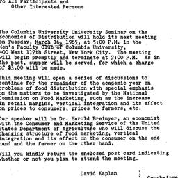 Announcements, 1965-03-03. ...