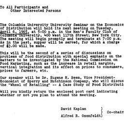 Announcements, 1965-03-29. ...