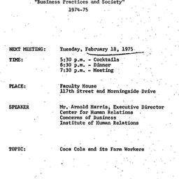 Announcements, 1975-02-18. ...