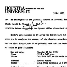 Announcements, 1983-05-03. ...