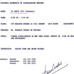 Announcements, 1973-04-16. ...