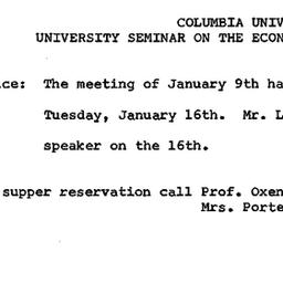 Announcements, 1968-01-16. ...