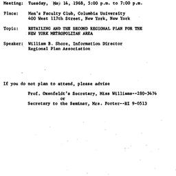 Announcements, 1968-05-14. ...