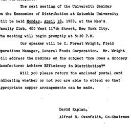 Announcements, 1960-04-07. ...
