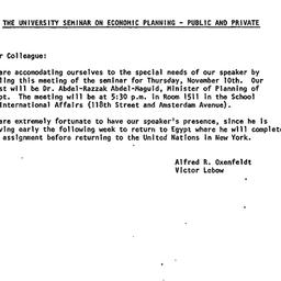 Announcements, 1977-10-31. ...