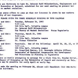 Announcements, 1985-02-15. ...