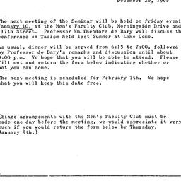 Announcements, 1969-01-10. ...