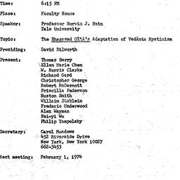 Minutes, 1974-01-11. Asian ...