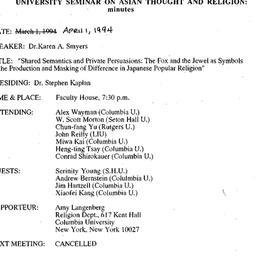 Minutes, 1994-04-01. Asian ...