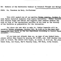 Announcements, 1965-10-08. ...