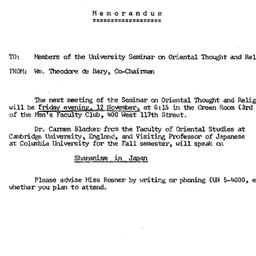 Announcements, 1965-11-12. ...
