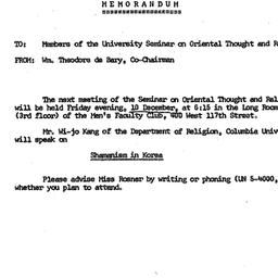 Announcements, 1965-12-10. ...