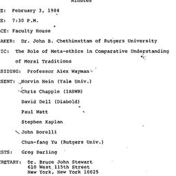 Minutes, 1984-02-03. Asian ...