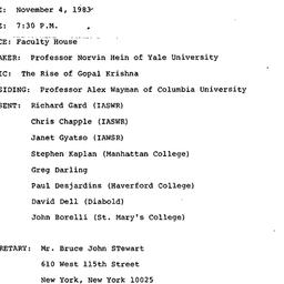 Minutes, 1983-11-04. Asian ...