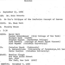 Minutes, 1986-09-12. Asian ...