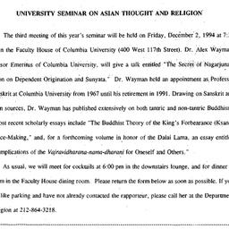 Announcements, 1994-12-02. ...