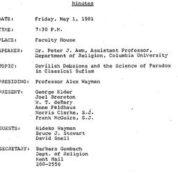 Minutes, 1981-05-01. Asian ...