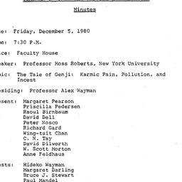 Minutes, 1980-12-05. Asian ...
